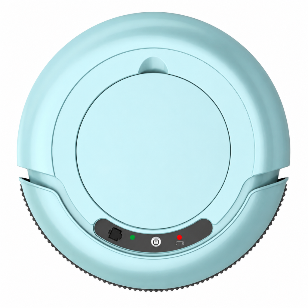 Aspirateur robot intelligent 2-en-1 avec balayage et aspiration de 1000Pa, autonomie de 60Min, bac à poussière de 285ml et navigation aléatoire pour la maison